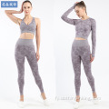 Camo Yoga klaait leggings foar froulju út